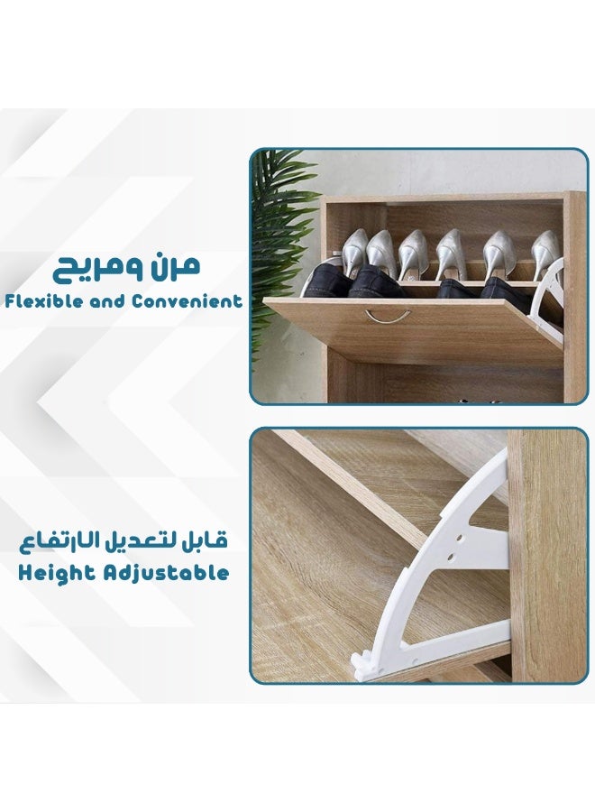 بكسل للأثاث دولاب أحذية قلاب من بكسل الأثاث بتصميم موفّر للمساحة, 3 أرفف تخزين, 120*60*24 - Image 3